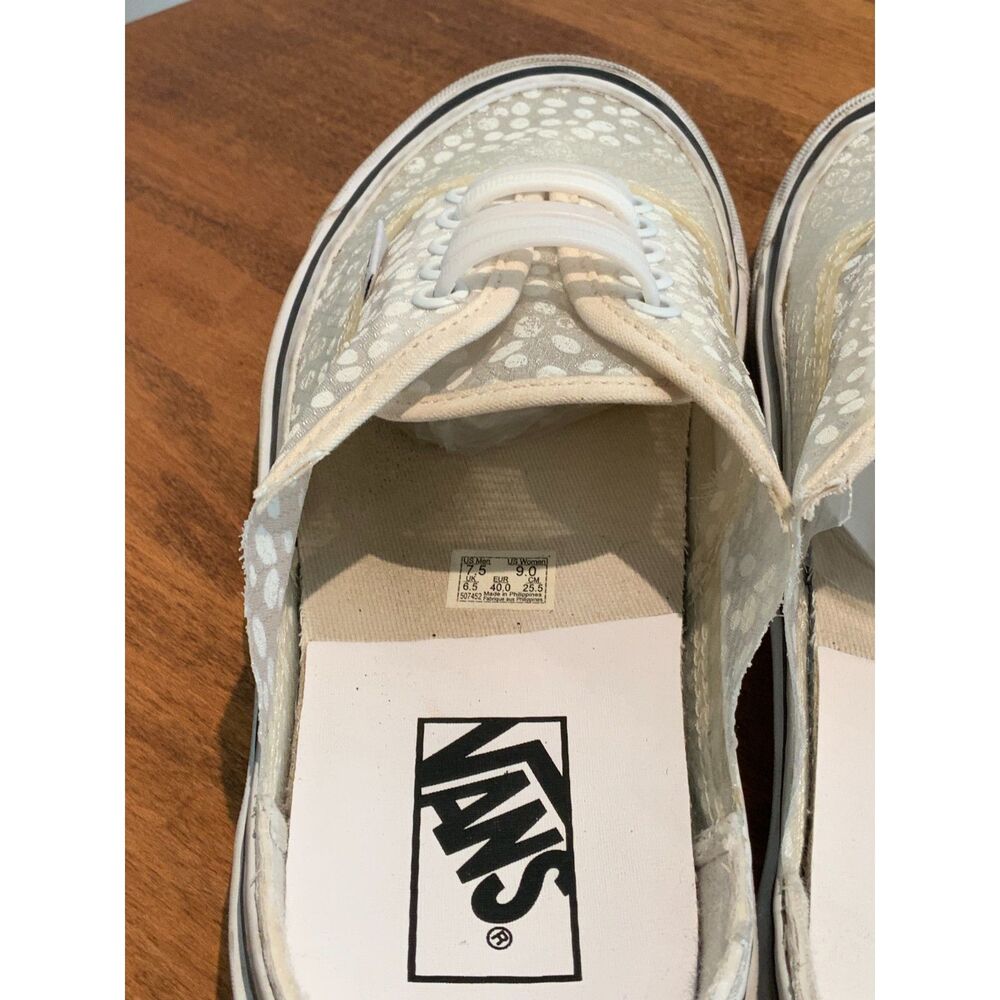 Vans Custom Sheer Lace Polka Dot Authentic Sneakers White Women’s 9